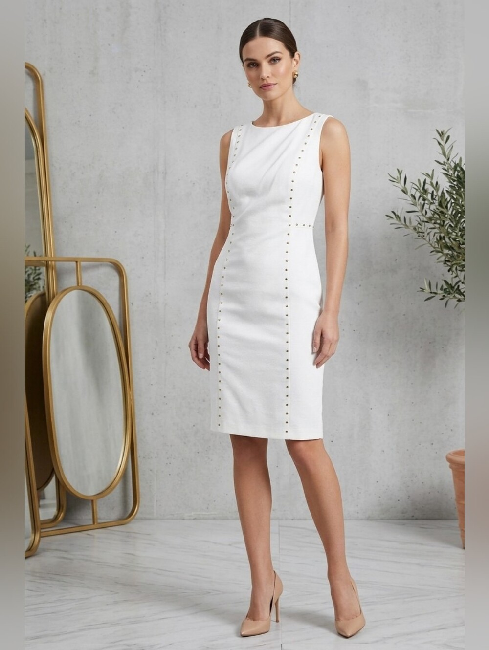 👑 Stunning Melanie Lyne Studded Sheath Dress ⭐ Size 6 ⭐ NWT 👑